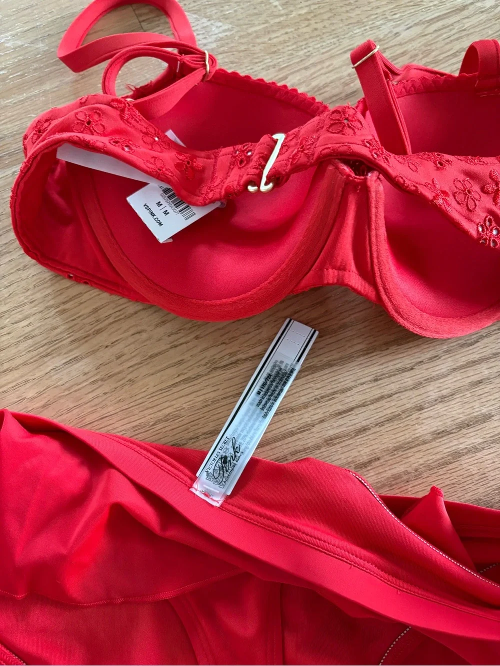 Frankie's Bikinis Red Ruffle Two-Piece Swim Set